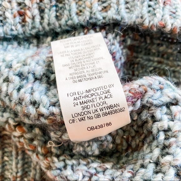 Moth by Anthropologie Funnel Pullover Knit Sweater in Blue and Green - Picture 7 of 8